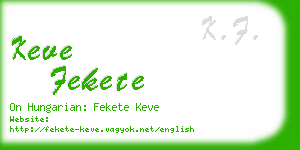 keve fekete business card